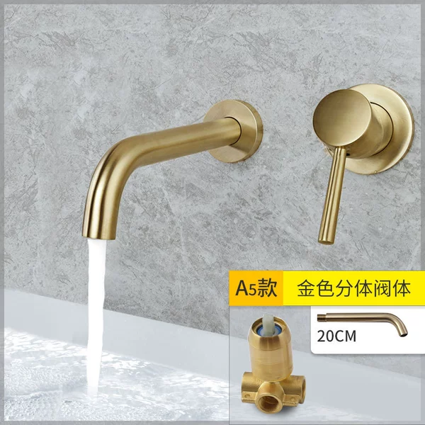 Brushed gold 20cm non-rotating mouth split valve body