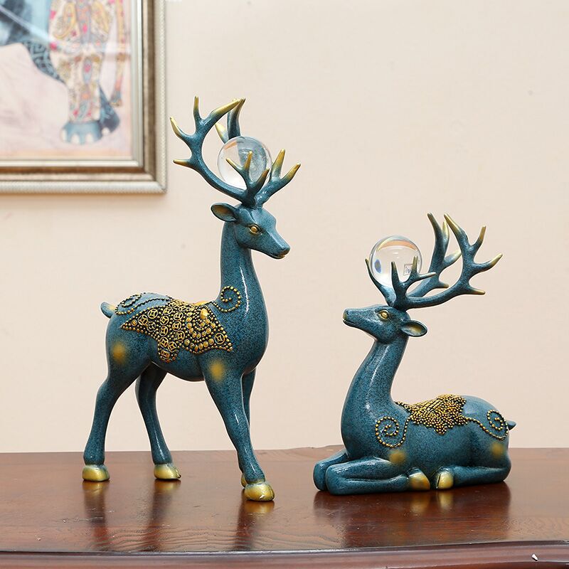 Manufacturers receive sample resin craft gifts modern simple European home deer ornaments wedding gifts