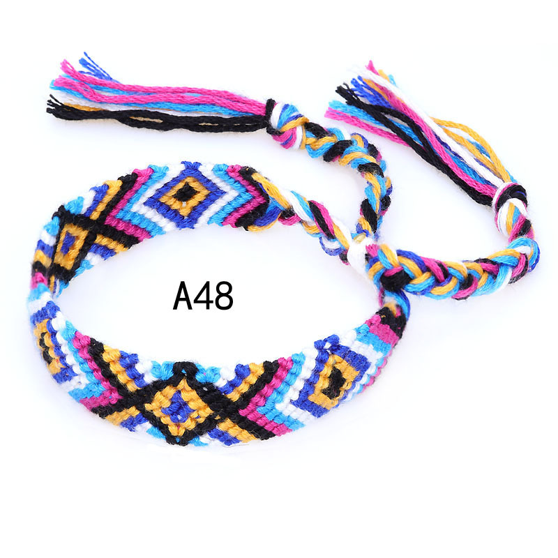 La Venta caliente europea y americana tejida pulsera Nepal estilo étnico tejido a mano Arco Iris Lucky amistad pulsera