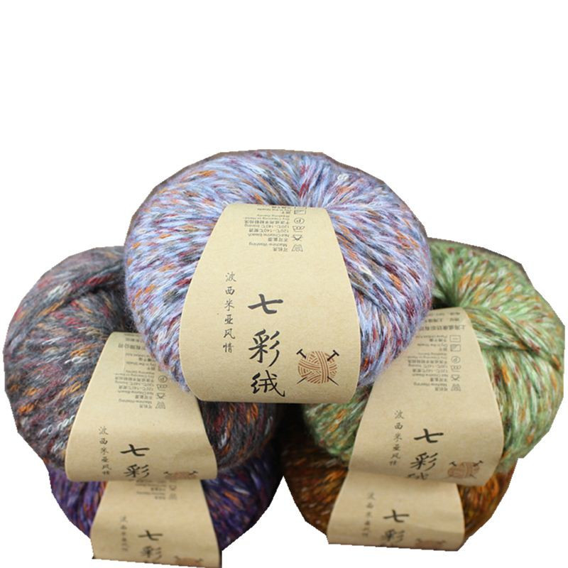Venta directa de fábrica colorido hilo de lana color camello roto teñido hilo tejido bufanda abrigo hilo mohair stick aguja hilo