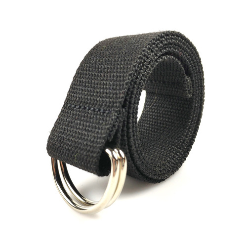 Self-produced and sold 3.8CM double D-shaped canvas belt for ladies, multi-color casual versatile work pants belt, in stock