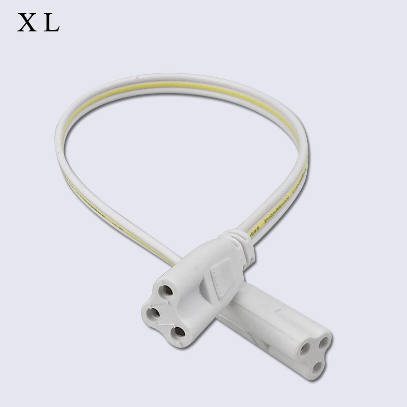 T5一体化三芯双头连接线 日光灯三孔插头线 LED灯管串连电源线
