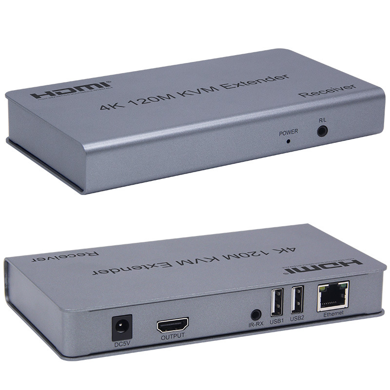BOWU4K HDMI KVM extender 120m network cable extension network transmission to RJ45 with USB keyboard and mouse