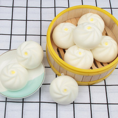 跨境熱賣Pu慢回彈仿真包子捏捏樂減壓玩具蒸籠食玩抓周用品道具
