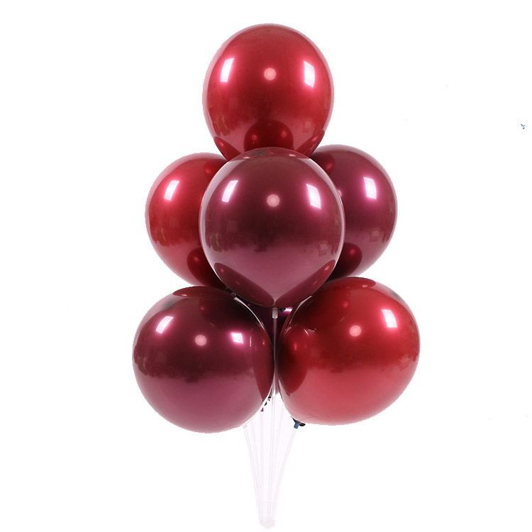 Arreglo de fiesta de 10 pulgadas globo de boda cubierta interior metal azul globo de confesión de doble capa Globo de color púrpura cereza