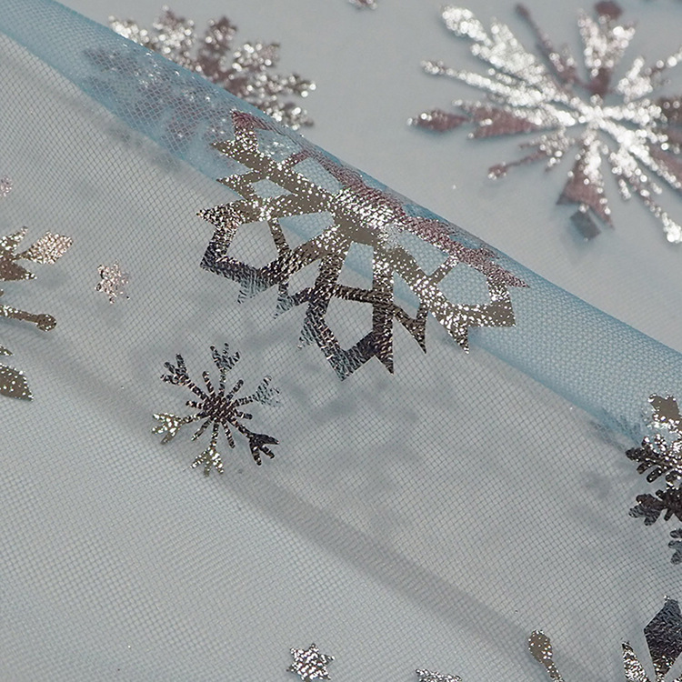 Fabricantes de malla de nieve de tela de hilo de estrella de Venus nieve princesa vestido de tela