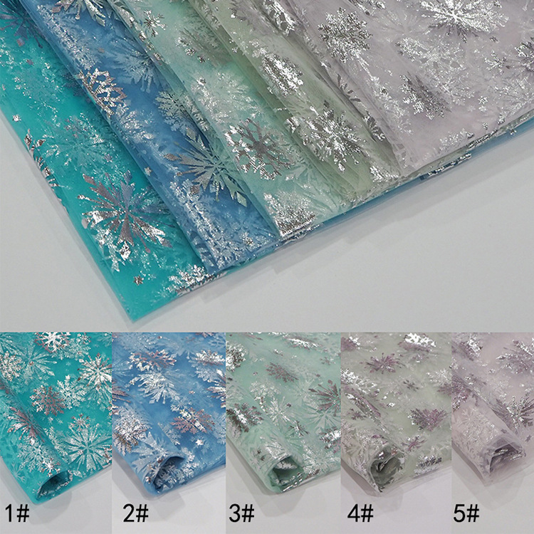 Fabricantes de malla de nieve de tela de hilo de estrella de Venus nieve princesa vestido de tela