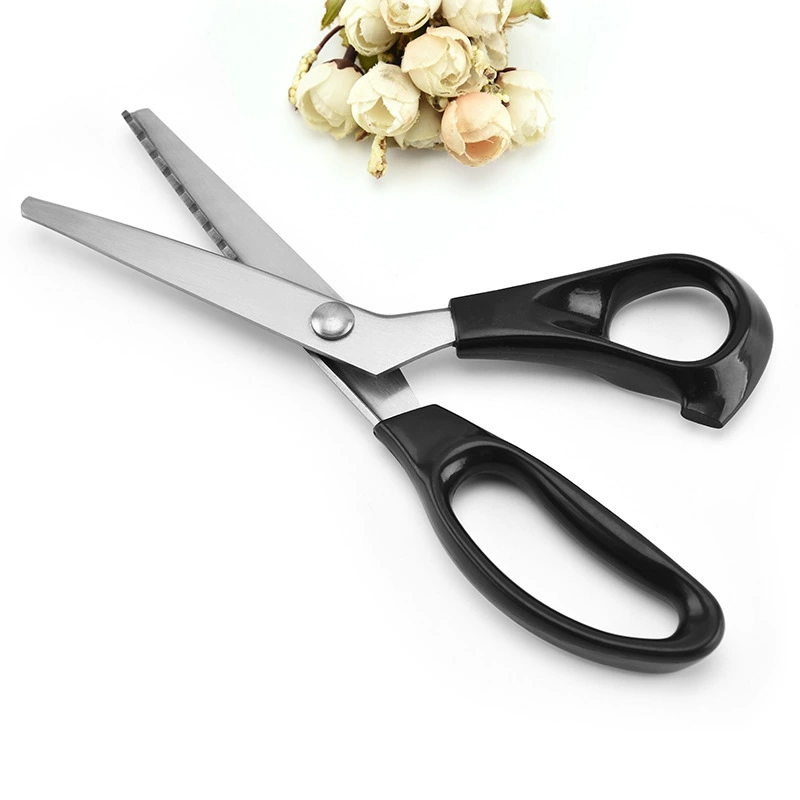 Stainless Steel Fabric Scissors, Triangle & Curved Sawtooth Blades, Sewing & Lace, 17.75 cm