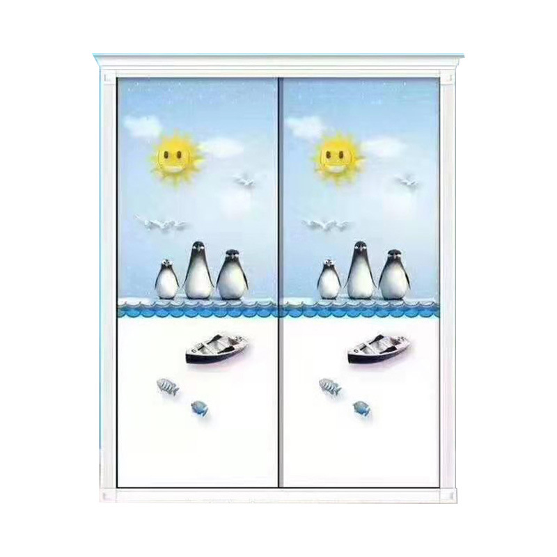 Bedroom wardrobe sliding door modern simple plate wooden sliding…