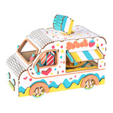 Сладкая деревянная трехмерная головоломка с лазером, деревянный дом на колесах, игрушка, DIY