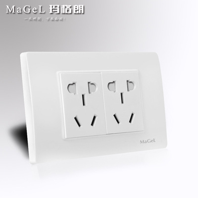 墙壁暗装开关插座面板 118型二位五孔十孔功能三三插座|ru