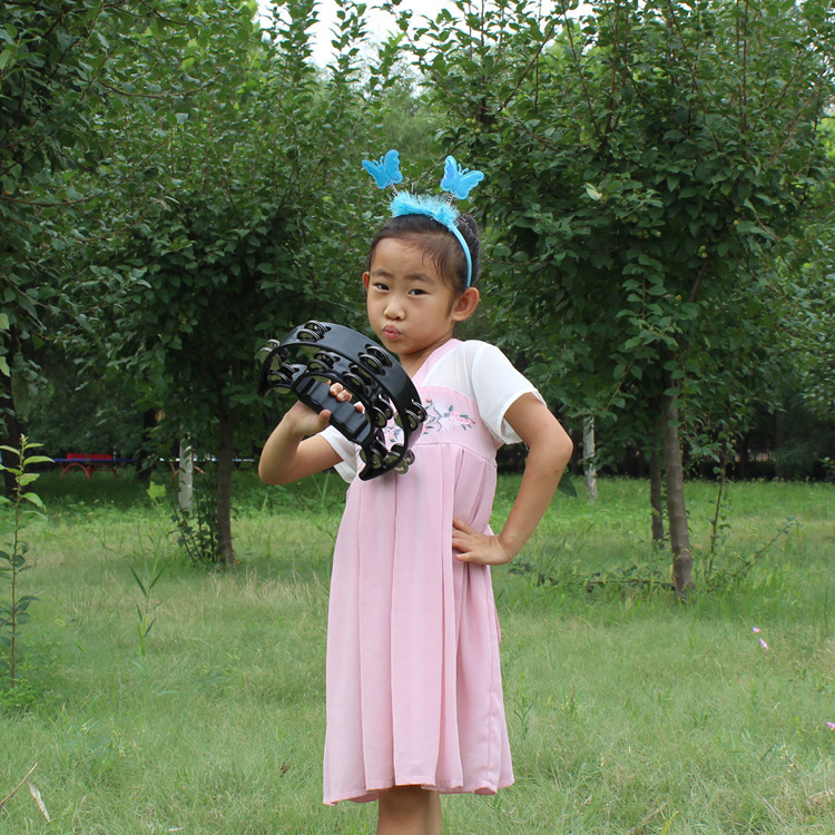 KTV sonajero percusión instrumento pandereta bar Entretenimiento alegría gran campana de plástico doble fila anillo tambor flor