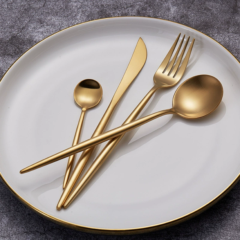 Golden tableware stainless steel, fork, spoon, set, chopsticks, stainless steel AISI 304