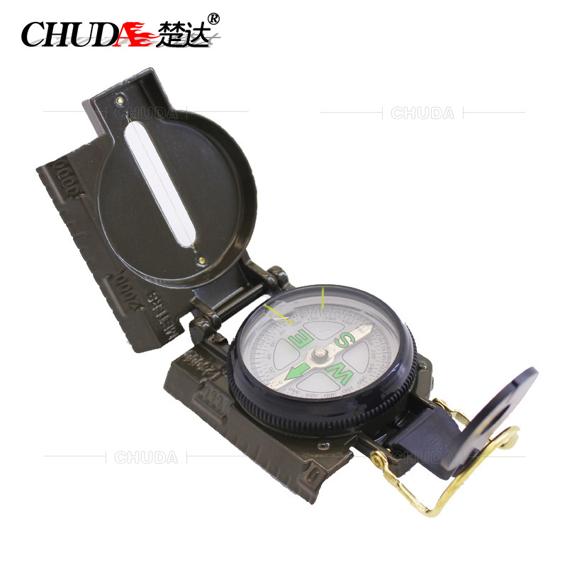 楚达 美式指南针多功能 指南针/指北针 金属外壳罗盘户外救生装