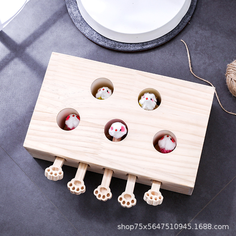 Red roja TikTok madera maciza gato juguete divertido gato buen ayudante