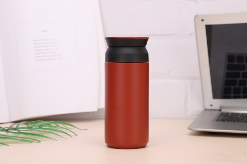 Comercio exterior nuevo 304 taza de café de acero inoxidable elemento japonés portátil doble tapa taza de regalo portátil al aire libre taza portátil