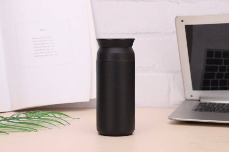 Comercio exterior nuevo 304 taza de café de acero inoxidable elemento japonés portátil doble tapa taza de regalo portátil al aire libre taza portátil