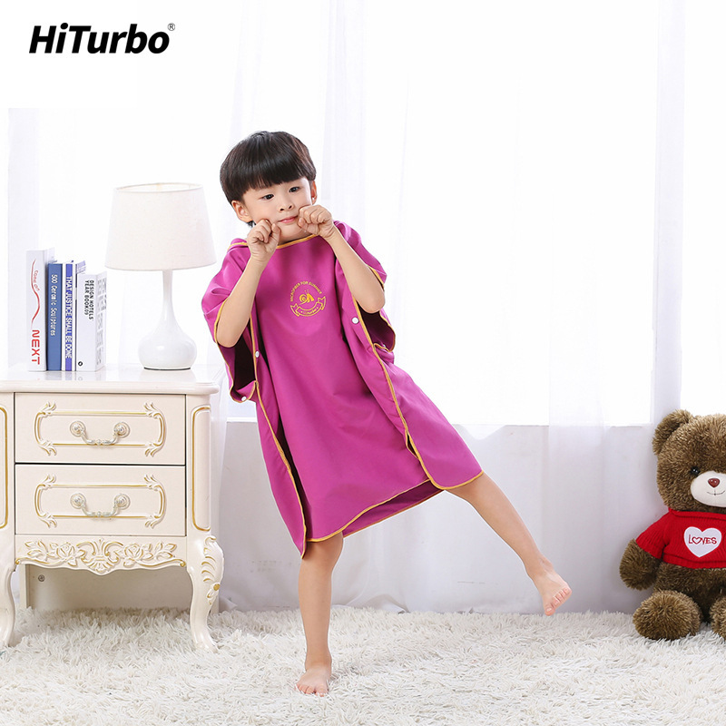 Hiturbo Children's Beach Bathrobe Quick-drying Cloak Baby's Bath Towels Cloak Bathrobe
