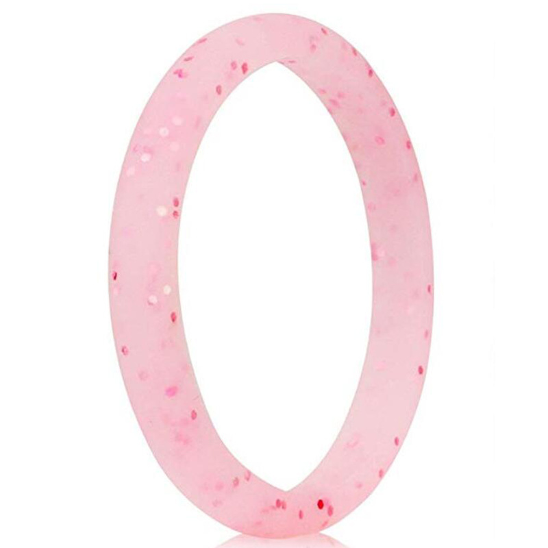 Personalized 2.7mm wide silicone ring single women's silicone glitter ring birthday gift