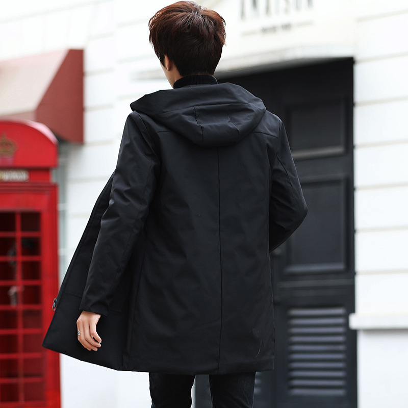 2022 invierno nuevos hombres de longitud media con capucha engrosada cazadora juventud casual más tamaño algodón acolchado abrigo ropa de hombre