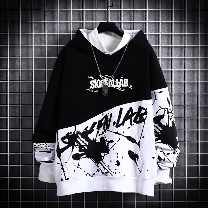 Japanese hip-hop hooded sweatshirt men's...