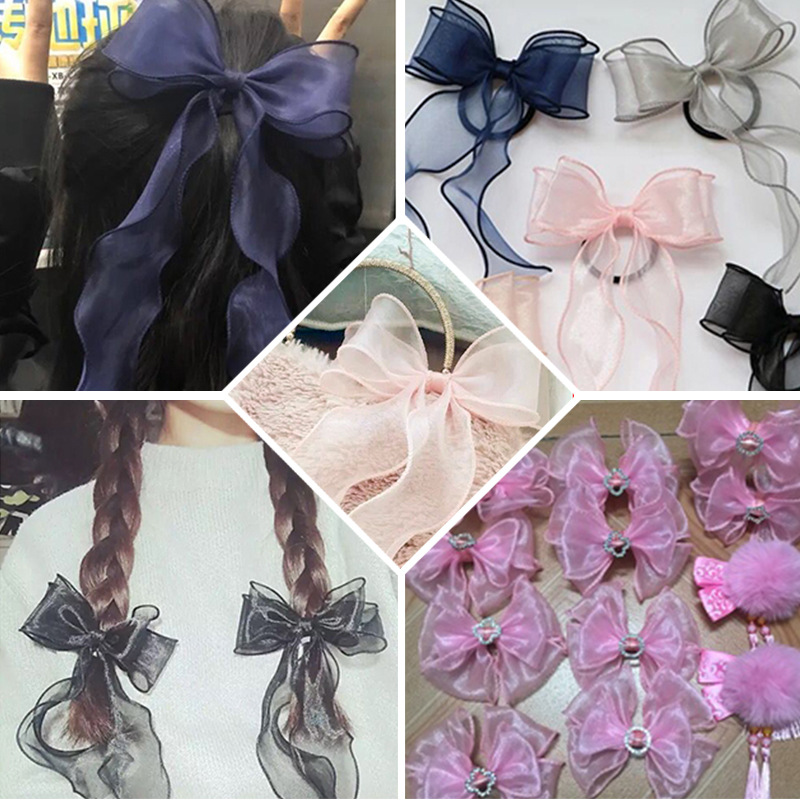 Venta caliente tres Hilados de organza hilo a la parrilla hilo de cola de pez cinta de seda cabeza flor zapatos flor ropa arco Accesorios