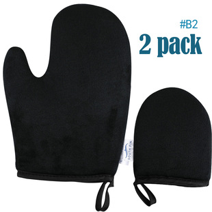 south fin cross-border hot selling beauty Black oiling lotion coloring flocking gloves finger gloves size 2-piece set