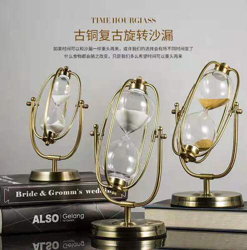 Jindian Rotating Hourglass Timer Home Living Room Study Ornament Creative Quicksand Decoration Gift Hourglass Ornament
