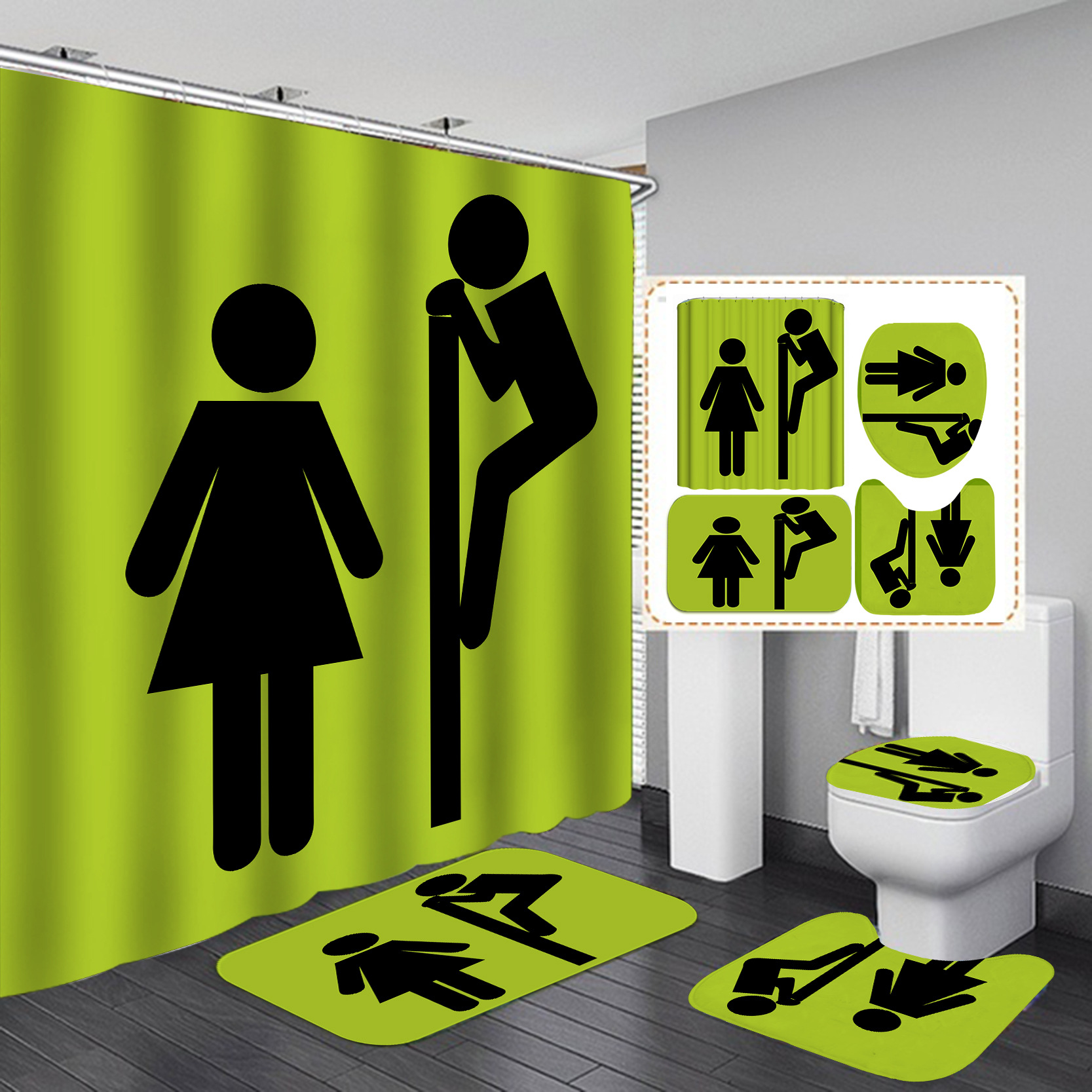 Comercio electrónico transfronterizo Venta caliente Impresión digital Impermeable Poliéster Baño Cortina de ducha Cortina de suministro directo de fábrica al por mayor