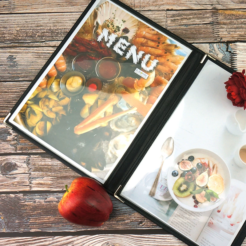 Западный рецепт Зажим для меню Прозрачный ПВХ рецепт A4 3 страницы 6 версии ПВХ меню можно выбрать по индивидуальному заказу