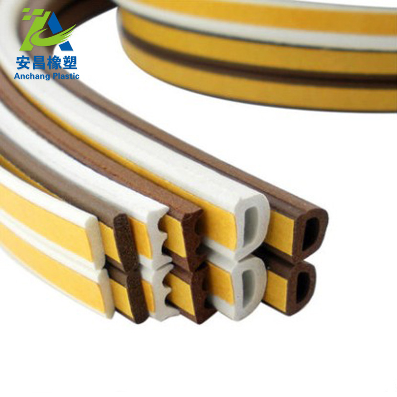 D型自粘发泡门窗密封条/海绵彩色木门窗户隔音防盗门条