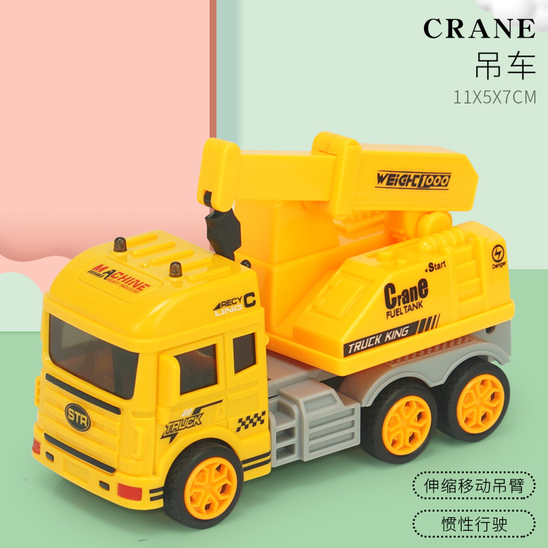 Inercia transfronteriza coche Tire hacia atrás coche traje niños excavadora juguete fuego ingeniería vehículo ambulancia niño regalo