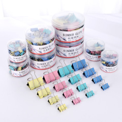 Production and office stationery supplies 41mm colored long-tail clips, ticket clips, swallowtail clips No. 2, bucket packaging, wholesale