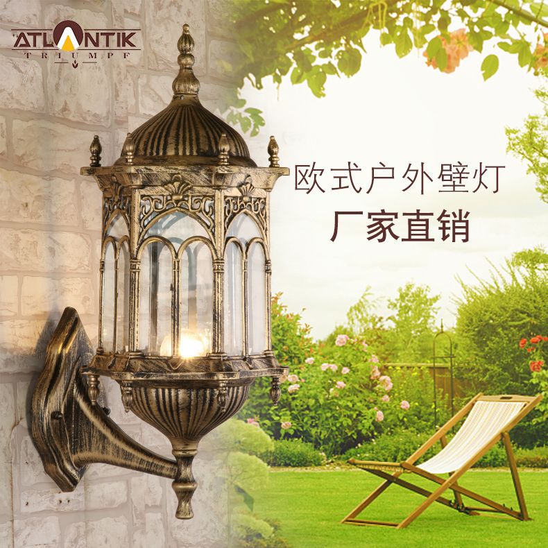 Customized Nordic Outdoor Wall Lamp Waterproof European Style Simple Balcony Outdoor Rooftop Store Retro Aisle Engineering Wall Lamp