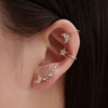 Set, earrings, trend ear clips, no pierced ears, diamond encrusted