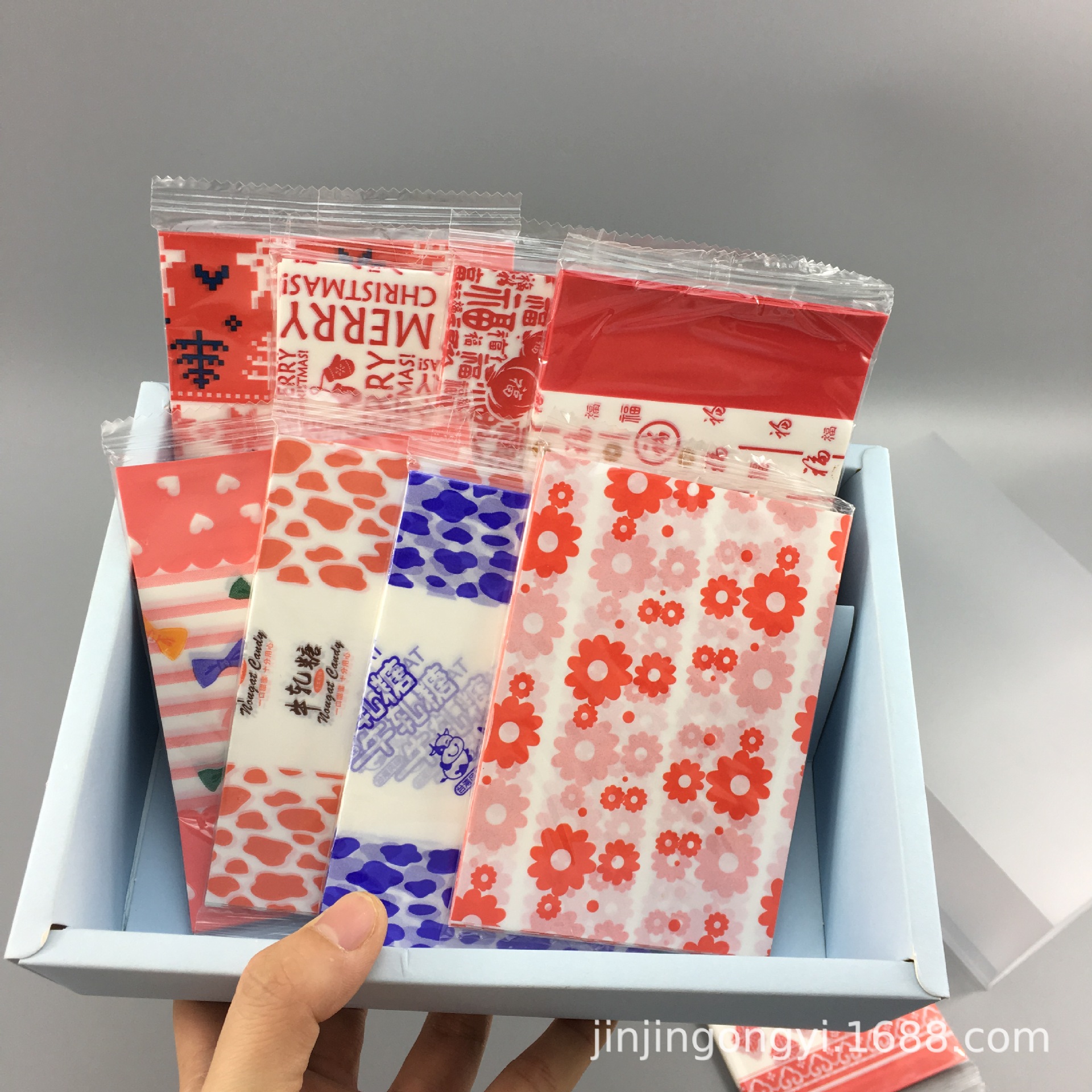 牛轧糖纸 糖纸蜡纸 扭结糖果纸烘焙包装纸食品纸100张OPP袋装