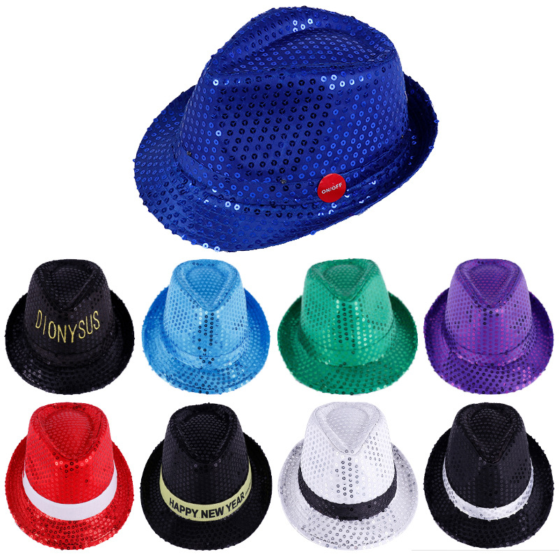 Manufacturer supplies top hat with lighted sequins stage performance…