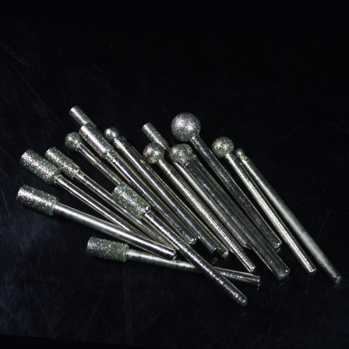 Diamond grinding ball cylindrical 3mm handle fine sand jade stone engraving grinding and polishing tool