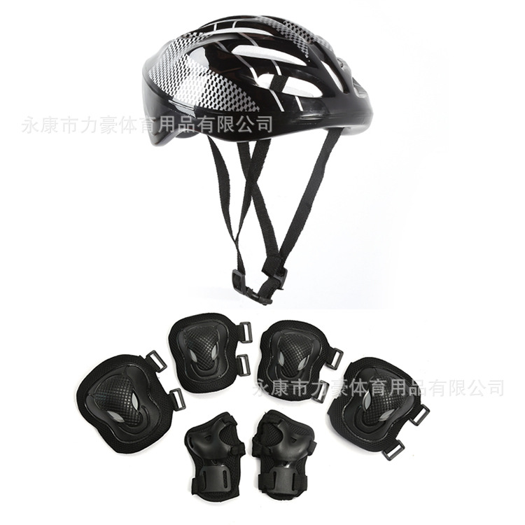 Wholesale adult roller skating balance car helmet protector skates bicycle seven-piece protector set