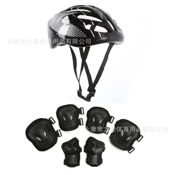 Wholesale adult roller skating balance car helmet protector skates bicycle seven-piece protector set
