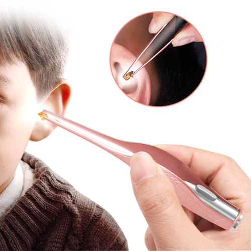 Light-up ear scoop ear cleaner light ear tweezers baby earwax tweezers tool set with ear cleaning lamp