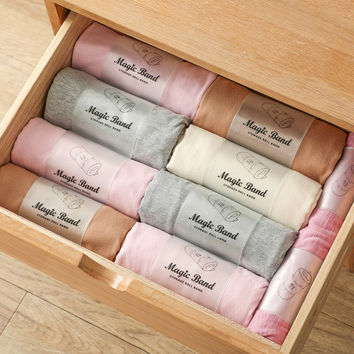 1129 Clothes self-adhesive roll straps for household clothing storage and storage rolls, travel clothes and pants binding straps