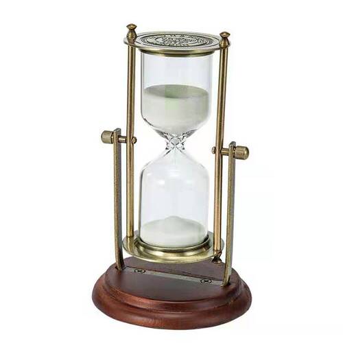 Solid wood retro hourglass timer ornament study office desktop home exquisite bookend decoration countdown