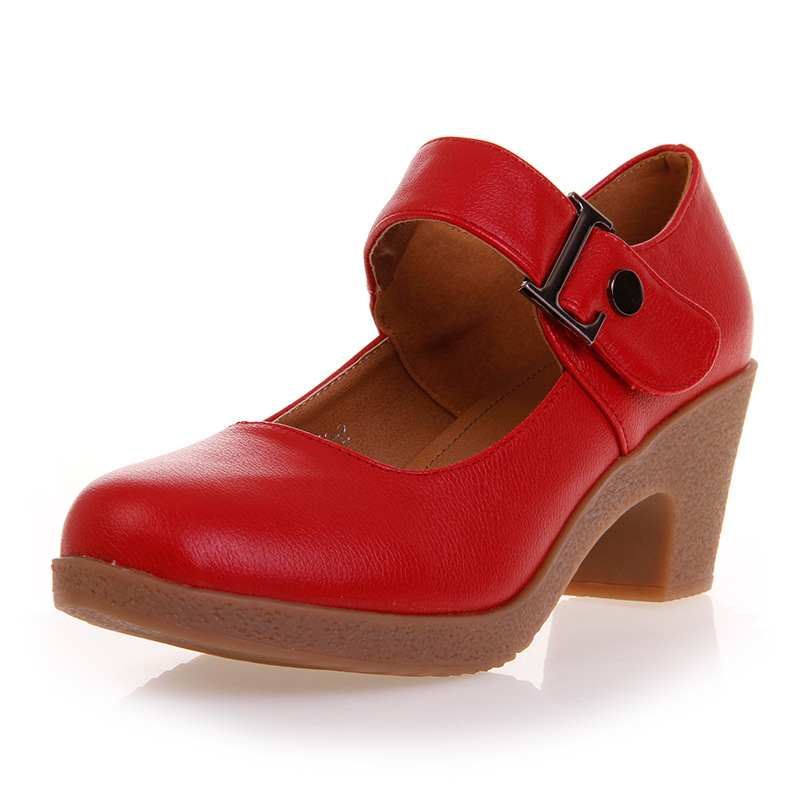 Cuatro estaciones nuevos zapatos de baile modernos nuevos zapatos de baile cuadrados de Velcro zapatos de baile de fondo suave para mujer zapatos de baile de tacón medio transfronterizos