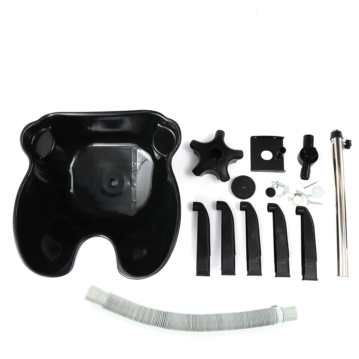 Bandeja móvil para champú, soporte ajustable para champú de pie o sentado, lavabo ligero de plástico para pacientes mayores, cuidado del cabello.