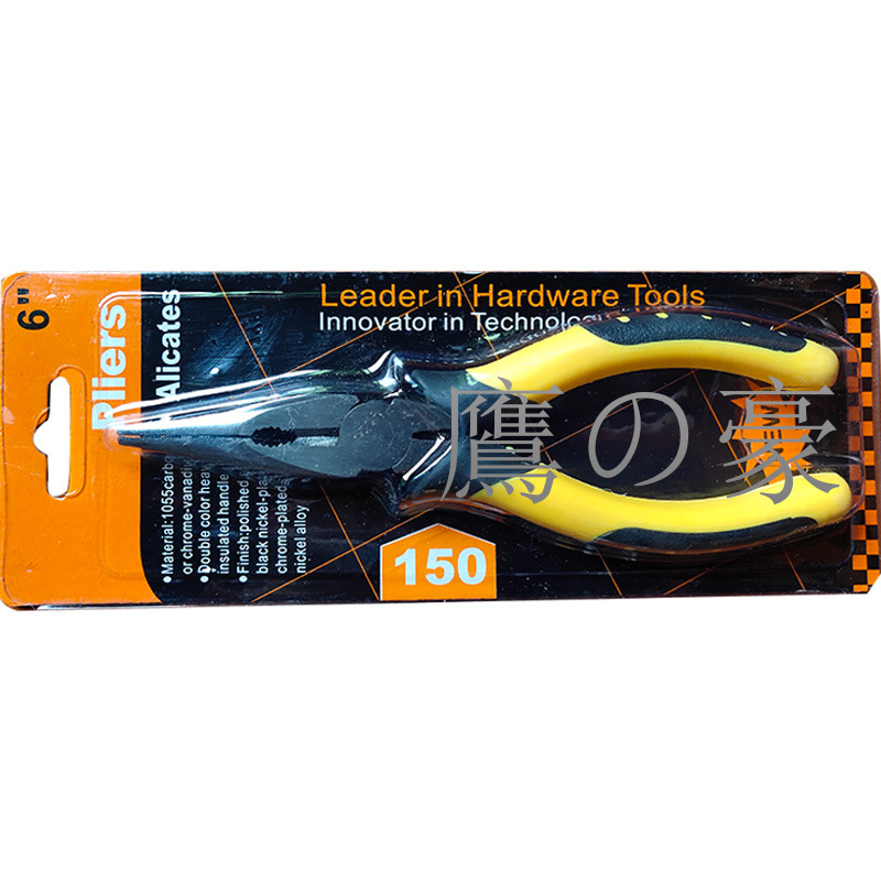 Alicates de mango de cuero tigre en stock 45 # Acero de 6 pulgadas de 8 pulgadas alicates puntiagudos multiusos americanos con alicates puntiagudos de pulido de primavera