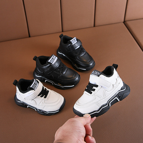 Children's Sports Shoes  Autumn/Winter New Style Fashion Kids Shoes Korean Version Boys with Fleece Double Cotton Baby Shoes Trend Wholesale