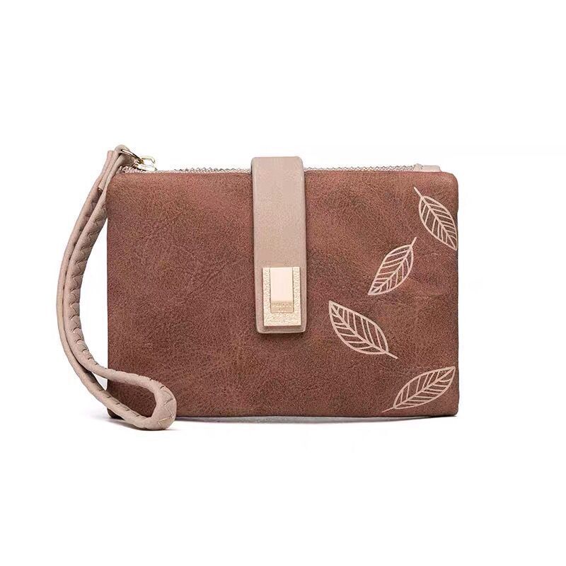 Cartera de comercio exterior transfronterizo de Amazon AliExpress para mujer, estilo corto, monedero retro europeo y americano con cremallera mate para mujer.