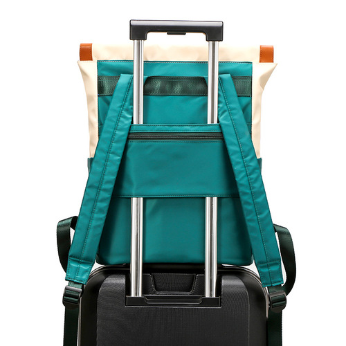 Nylon casual bag student backpack for young women color matching multi-functional single shoulder backpack dual-purpose contrasting color computer bag for women