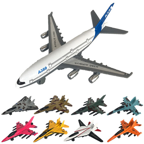 Alloy model set, passenger aircraft fighter toy, cross-border pull back simulation military model aircraft aircraft for children and boys
